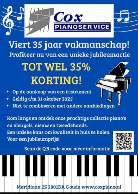 Cox Pianoservice 35 jaar